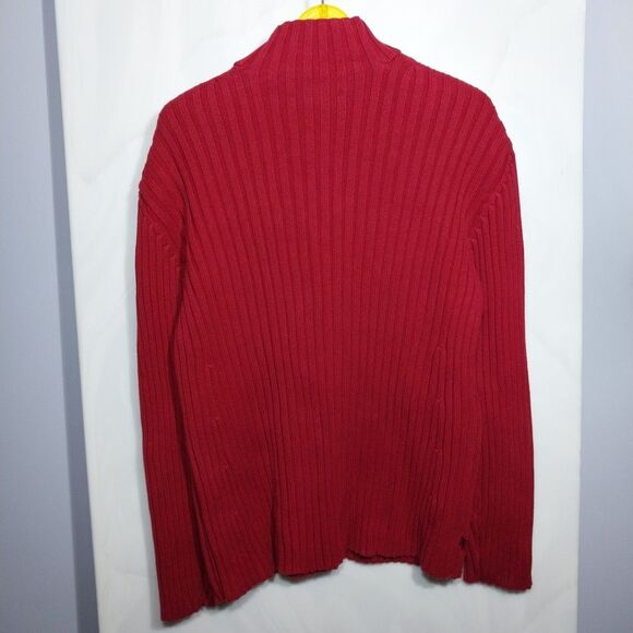 Lauren Ralph Lauren Women’s Sweater Sz XL Red Chunky Knit 1/4 Zip Heavyweight - Picture 8 of 9